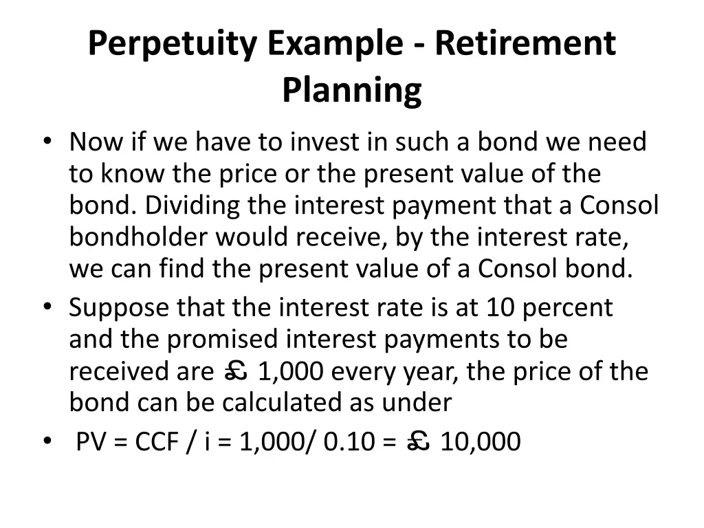 perpetuity example retirement planning 2
