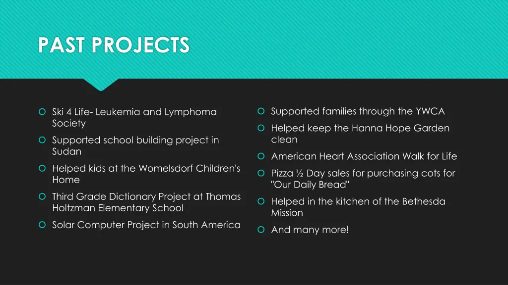 past projects