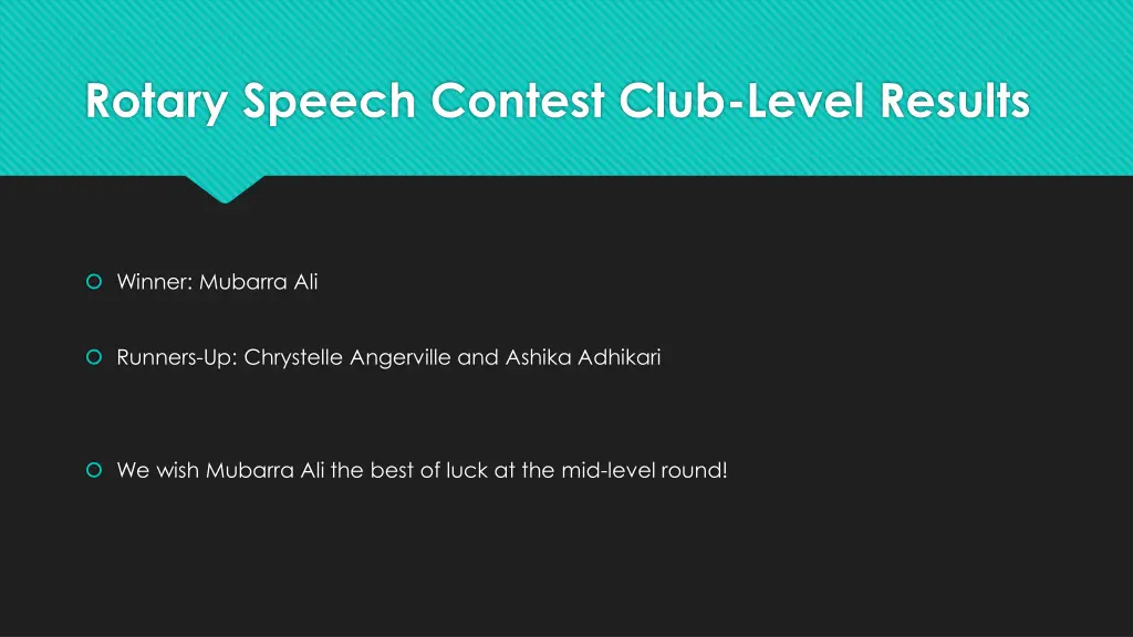 rotary speech contest club level results