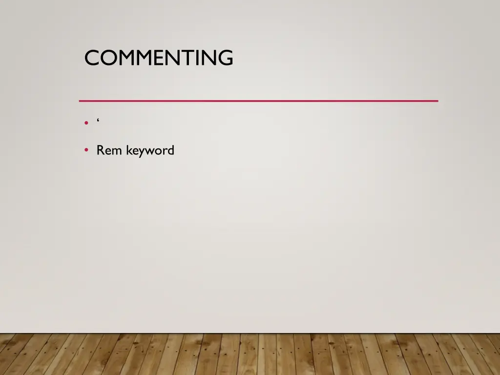 commenting