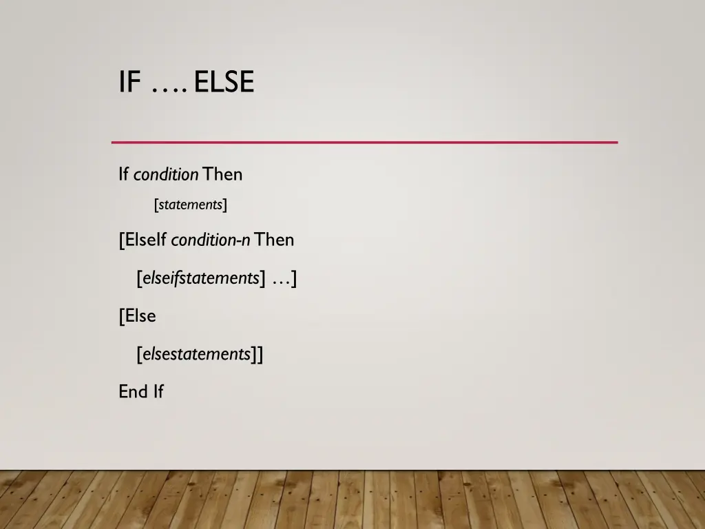if else