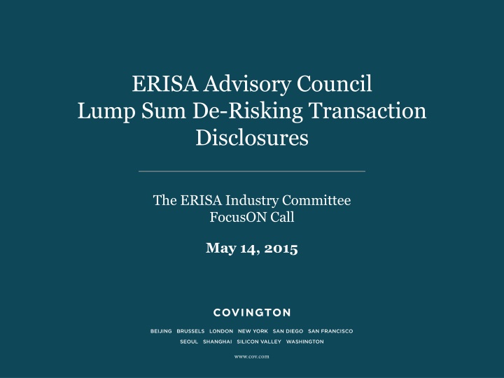 erisa advisory council lump sum de risking