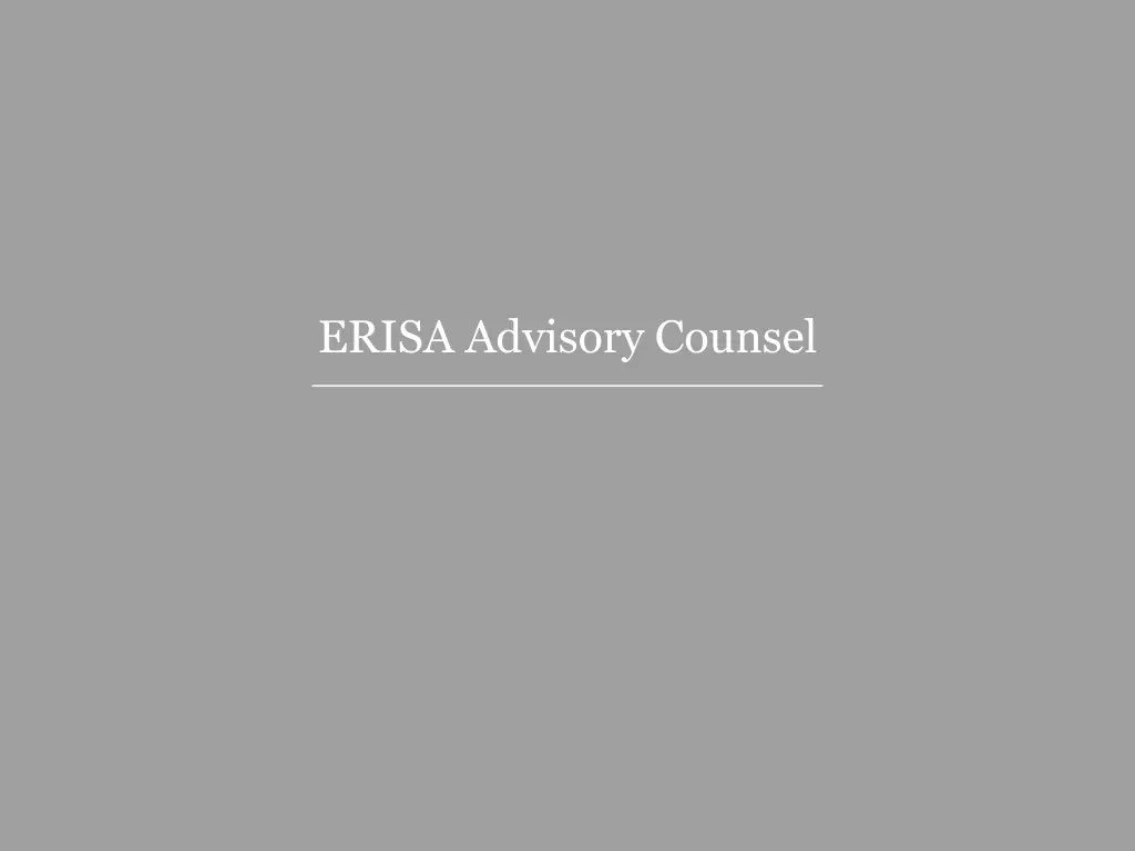 erisa advisory counsel