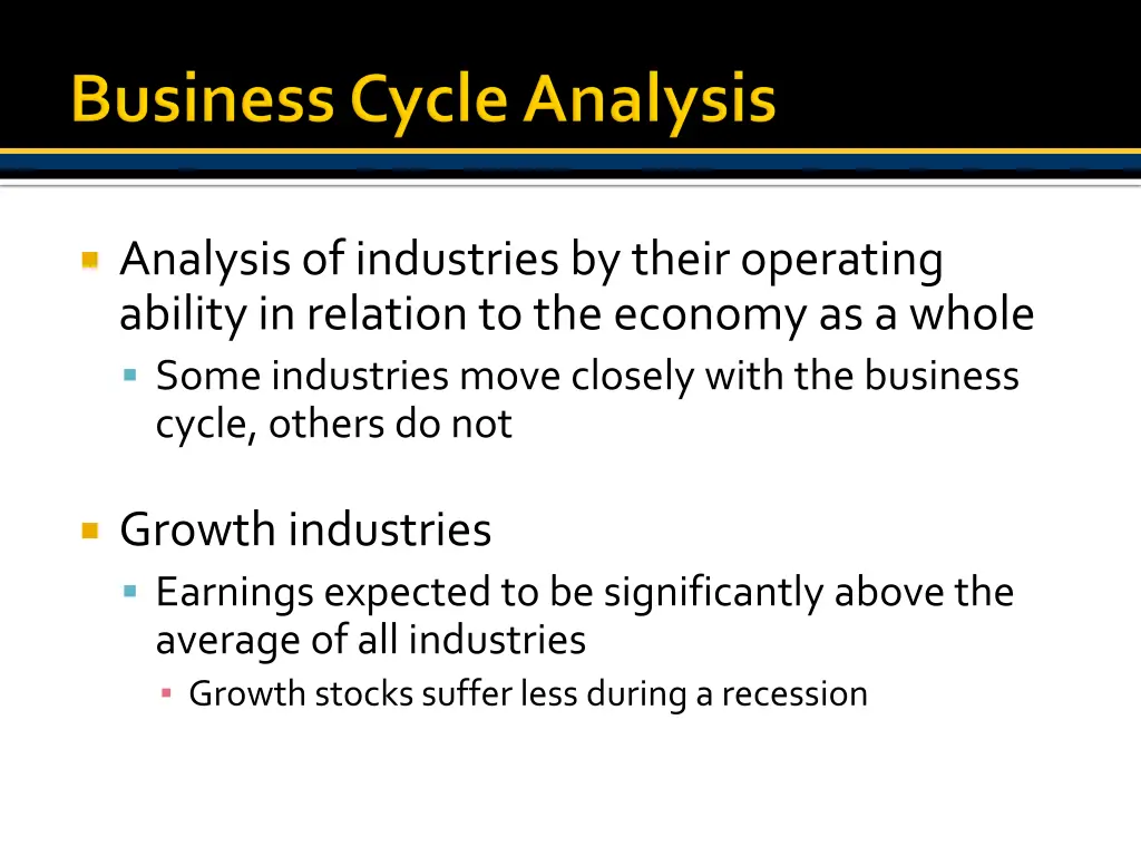 analysis of industries by their operating ability