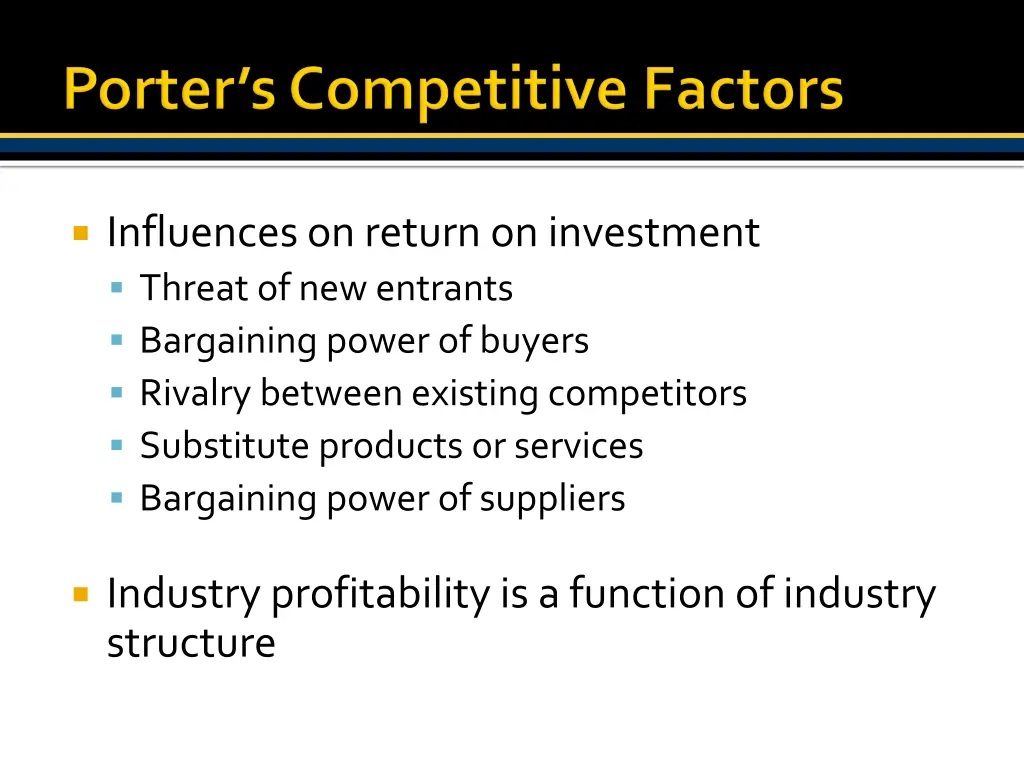 influences on return on investment threat