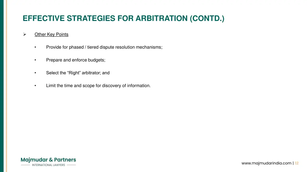effective strategies for arbitration contd
