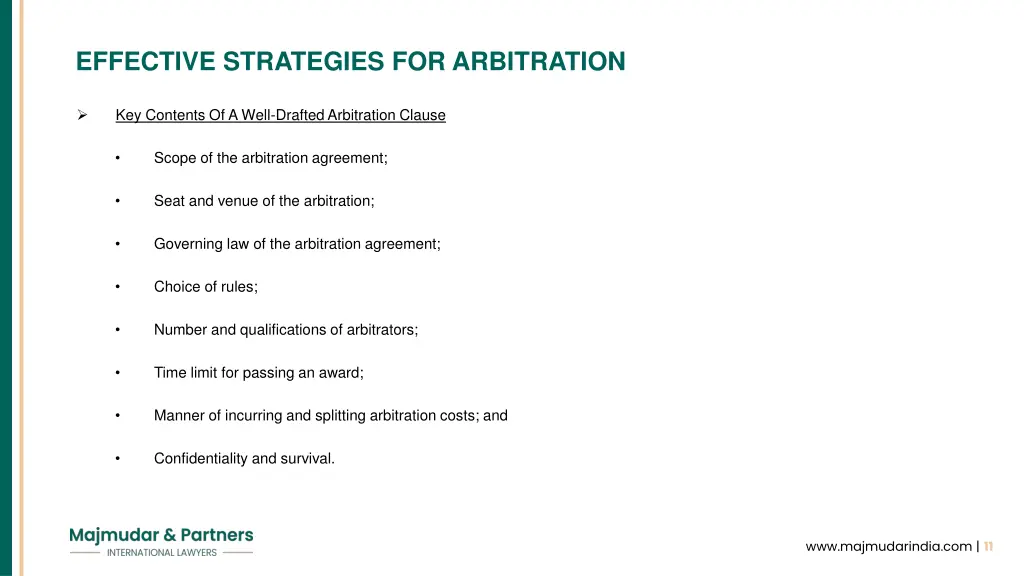 effective strategies for arbitration