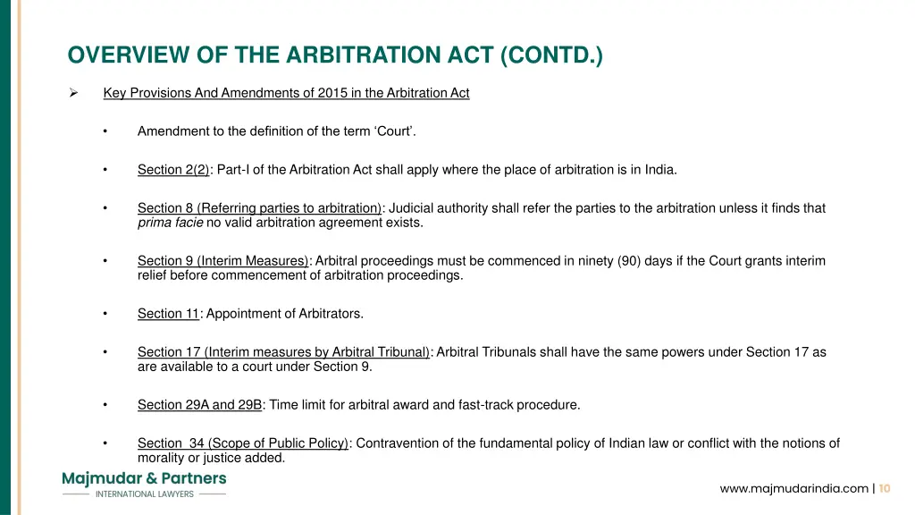 overview of the arbitration act contd 1