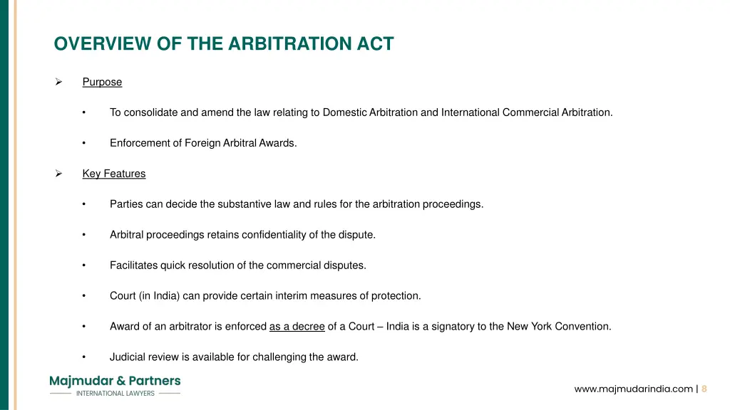 overview of the arbitration act