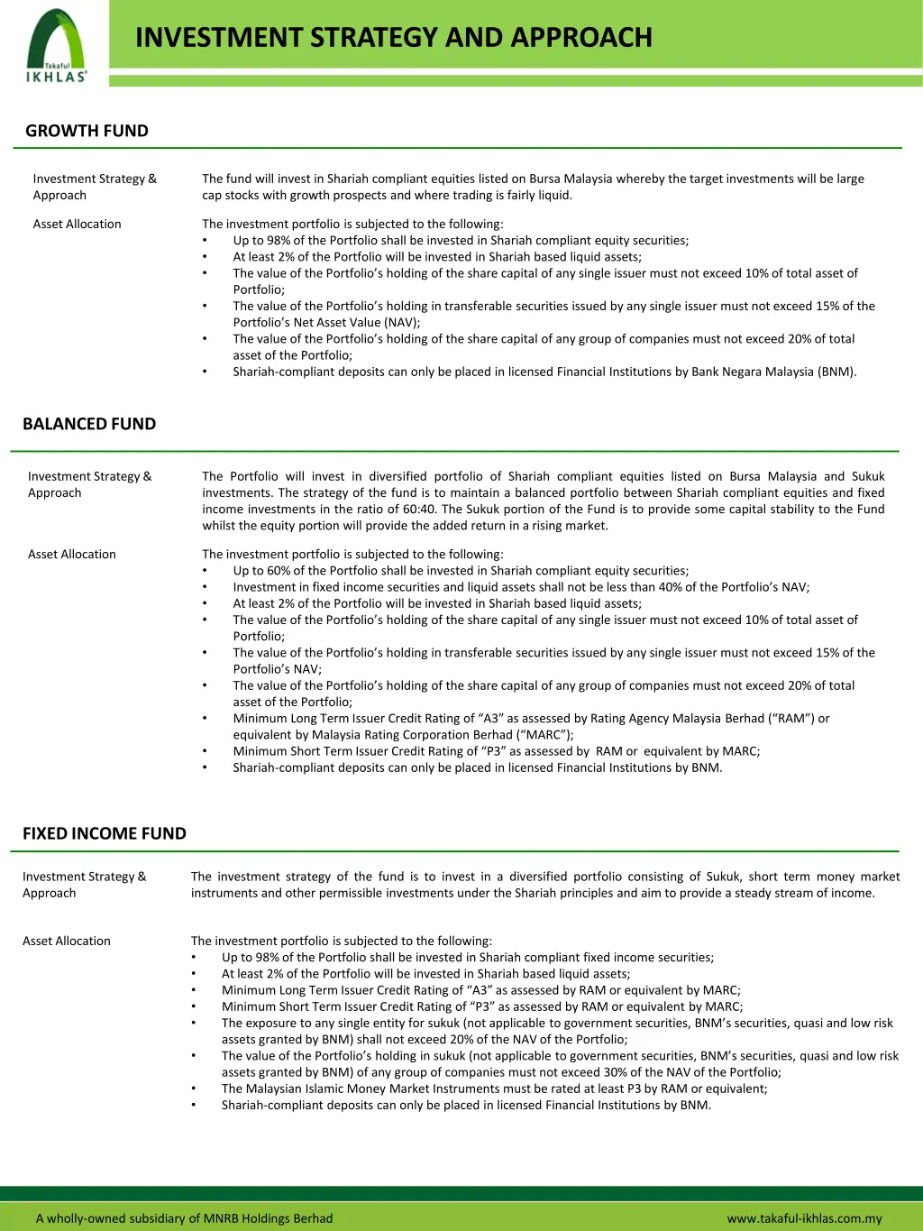investment strategy and approach