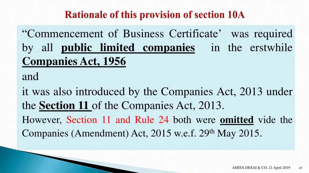 commencement of business certificate was required