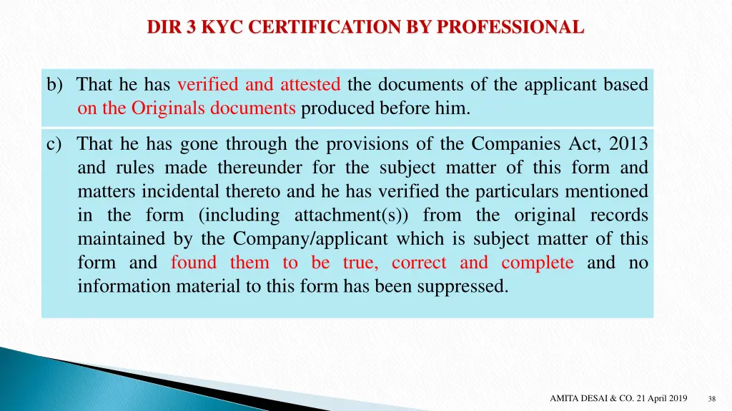 dir 3 kyc certification by professional 1