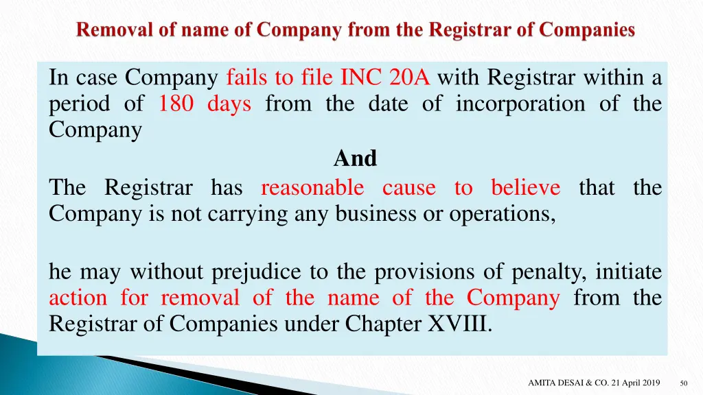 in case company fails to file inc 20a with