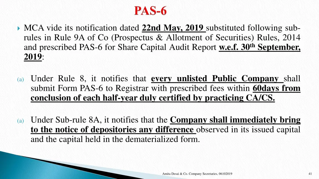 mca vide its notification dated 22nd may 2019