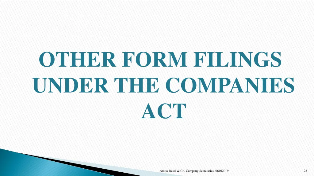 other form filings under the companies act