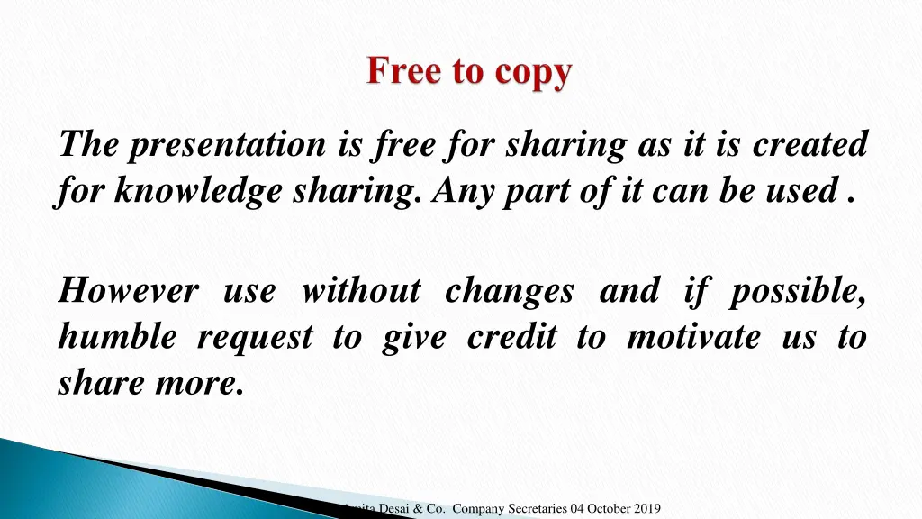the presentation is free for sharing