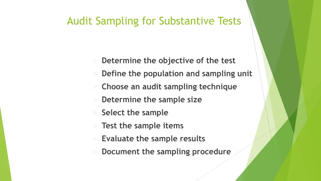 audit sampling for substantive tests