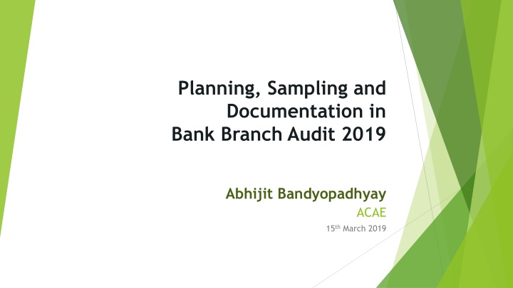 planning sampling and documentation in bank