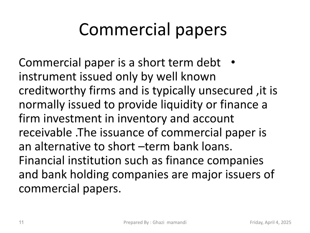 commercial papers