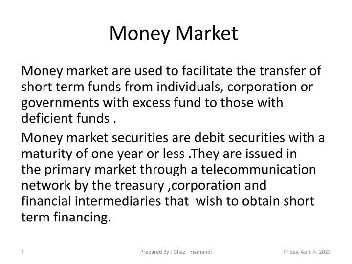 money market