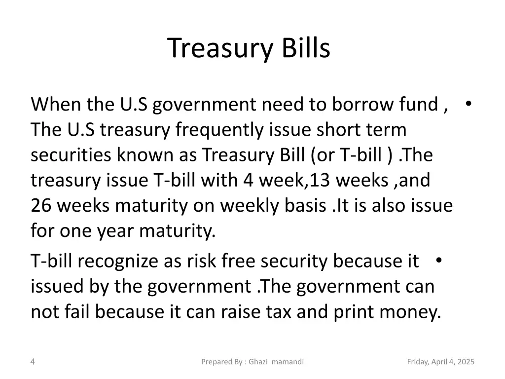 treasury bills