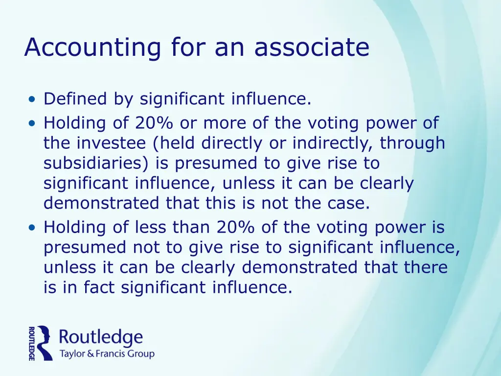 accounting for an associate