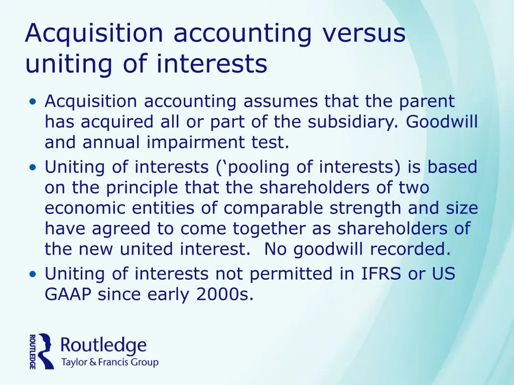 acquisition accounting versus uniting of interests