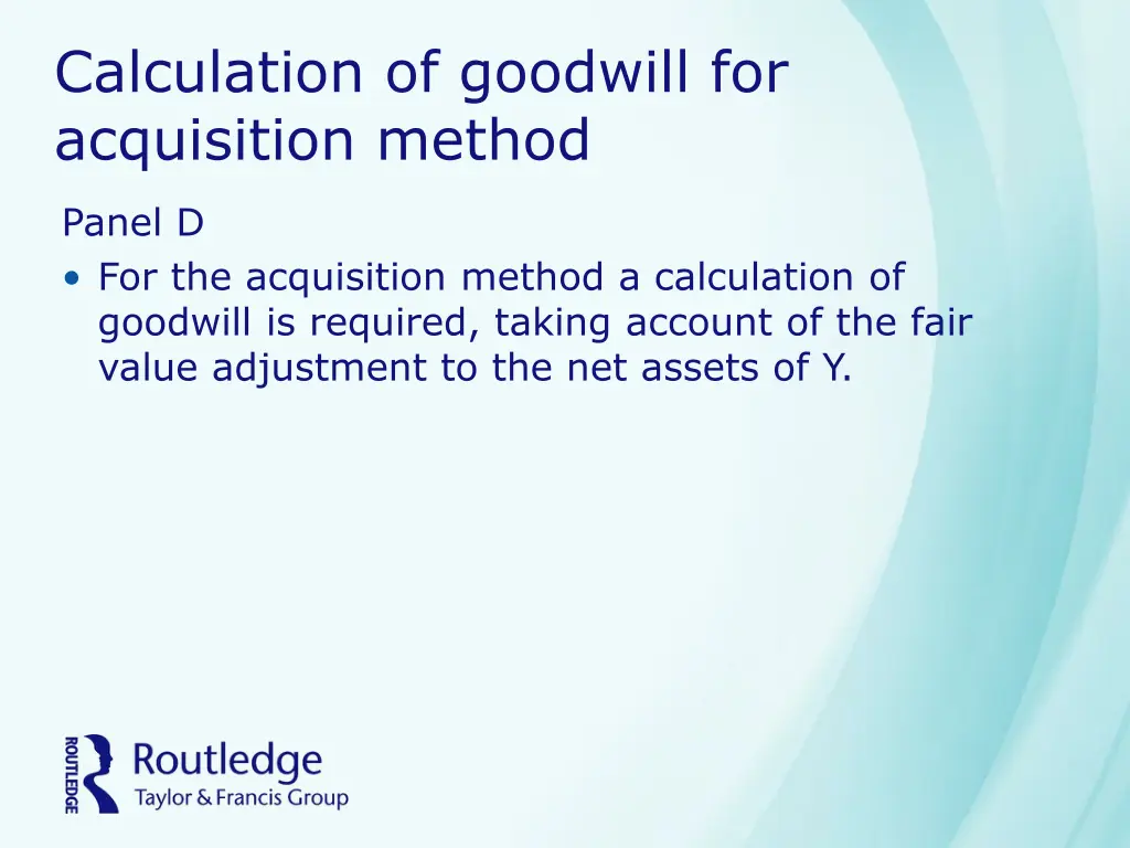 calculation of goodwill for acquisition method