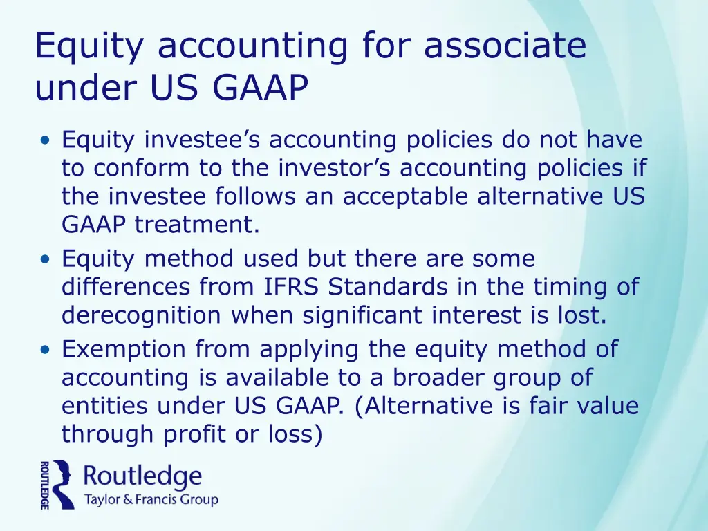 equity accounting for associate under us gaap