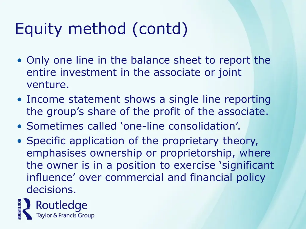 equity method contd