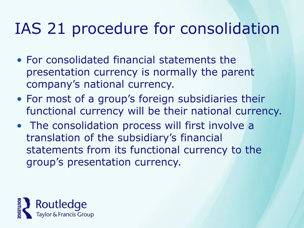 ias 21 procedure for consolidation