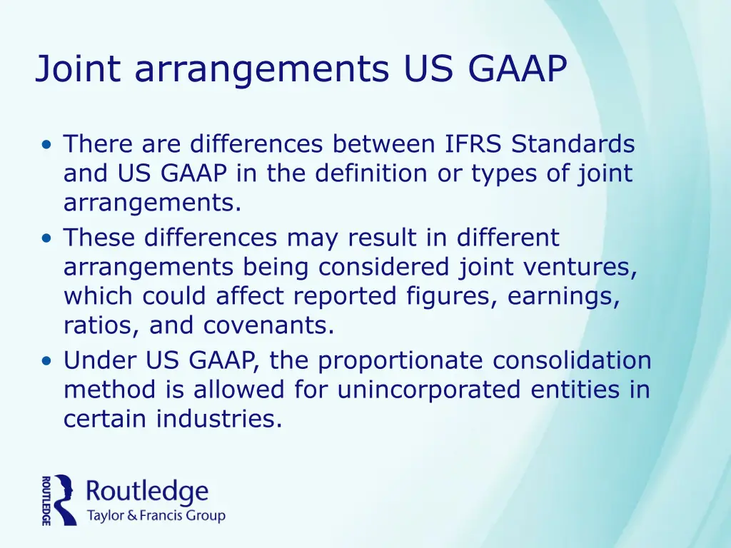 joint arrangements us gaap