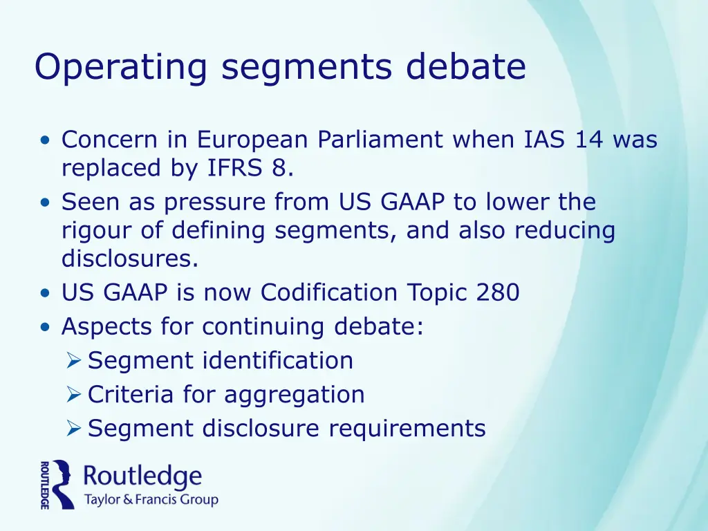 operating segments debate