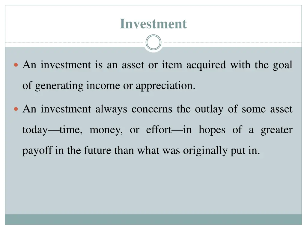 investment