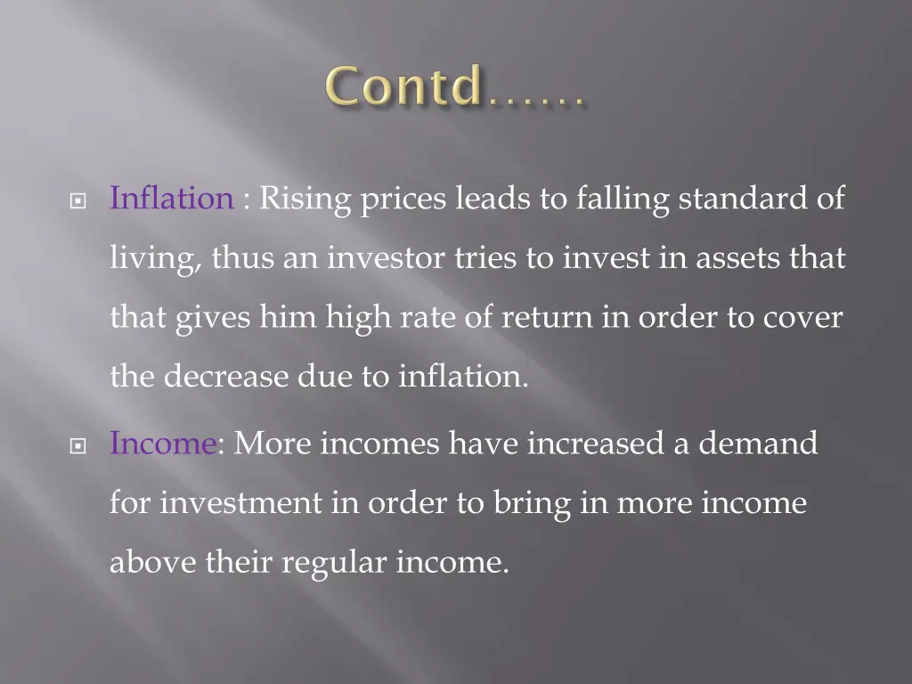 inflation rising prices leads to falling standard