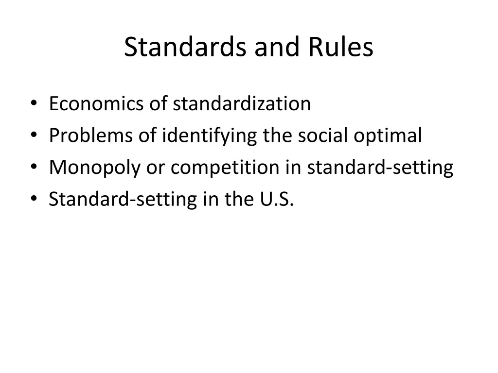standards and rules