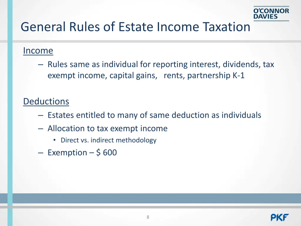 general rules of estate income taxation