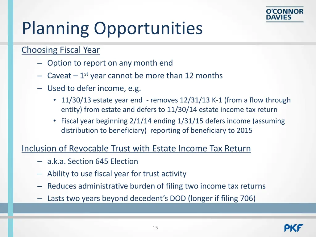planning opportunities