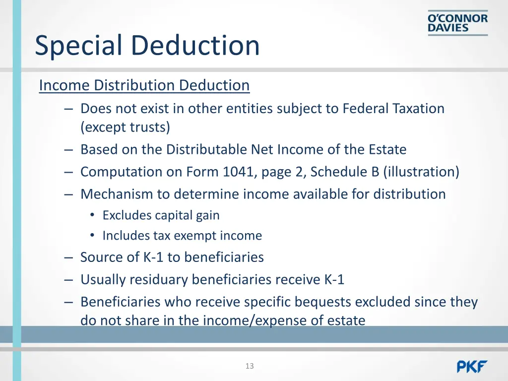 special deduction