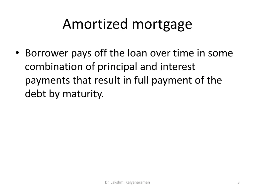 amortized mortgage