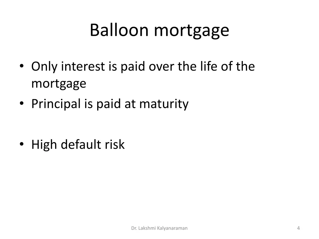 balloon mortgage
