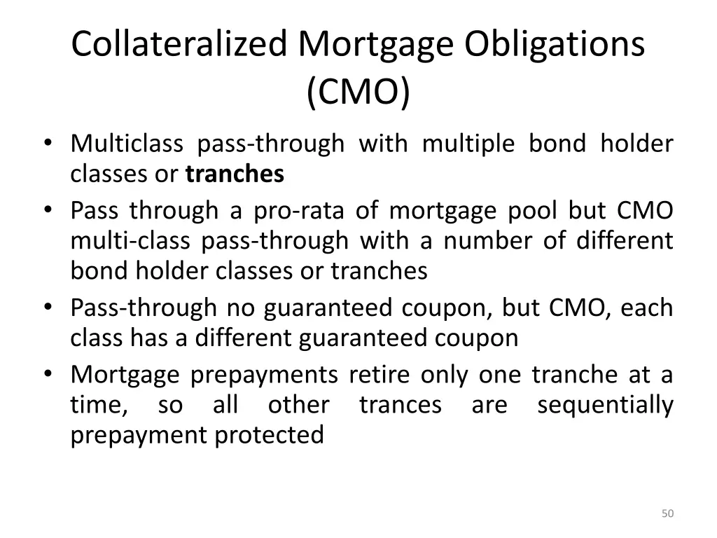 collateralized mortgage obligations