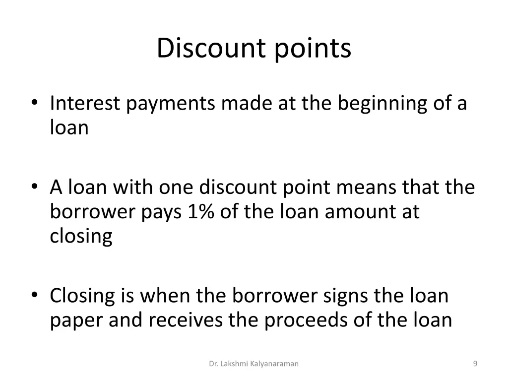 discount points