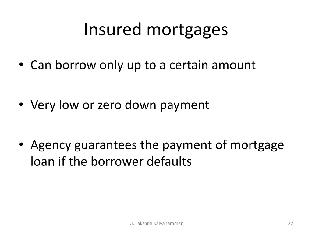 insured mortgages 1