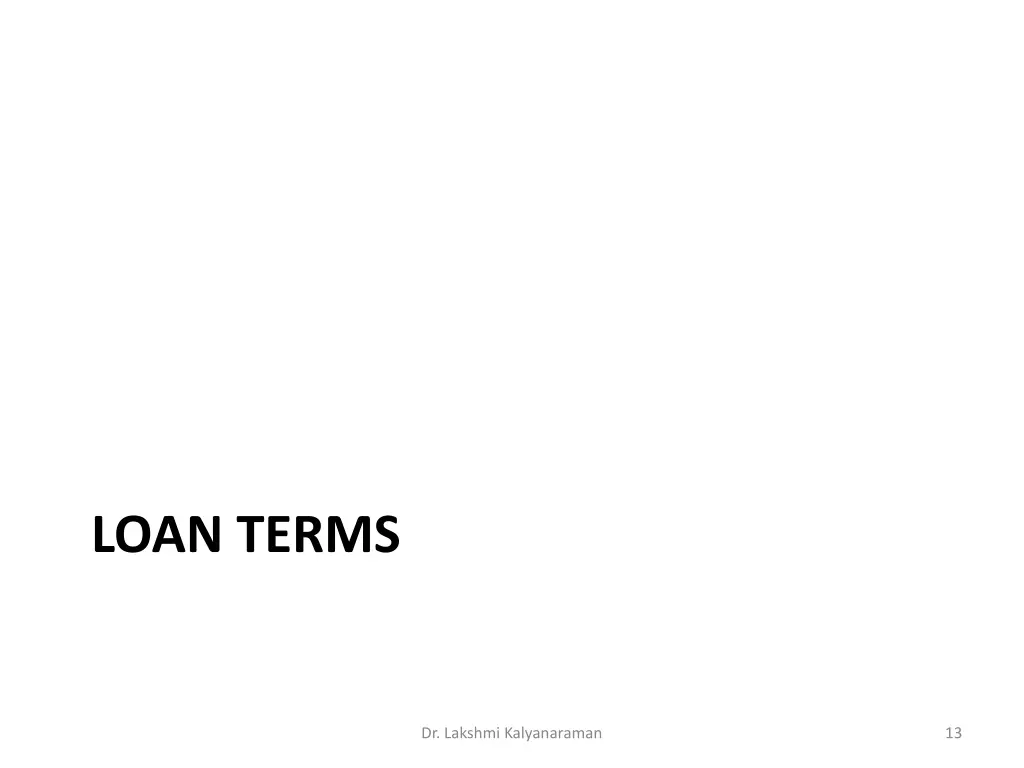 loan terms