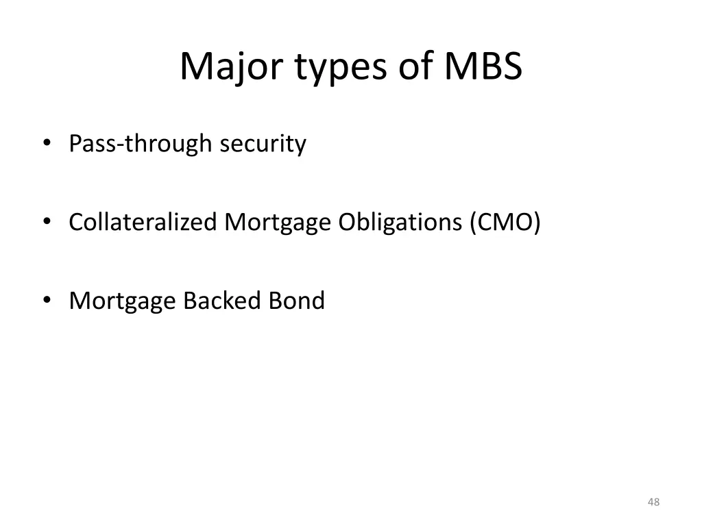 major types of mbs