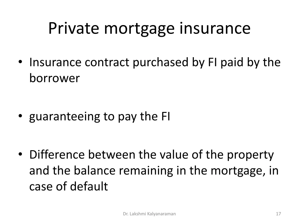 private mortgage insurance
