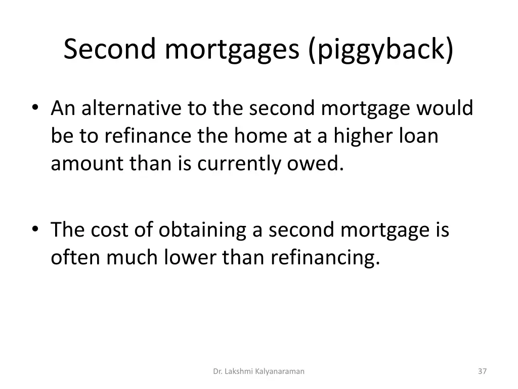 second mortgages piggyback 2