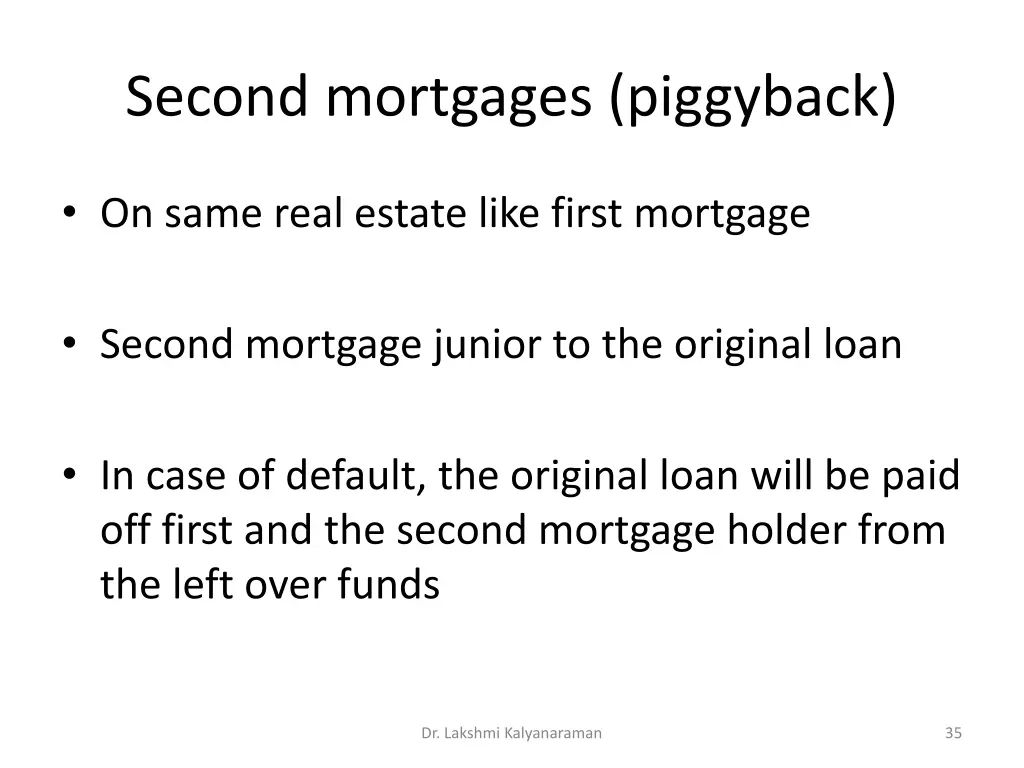 second mortgages piggyback
