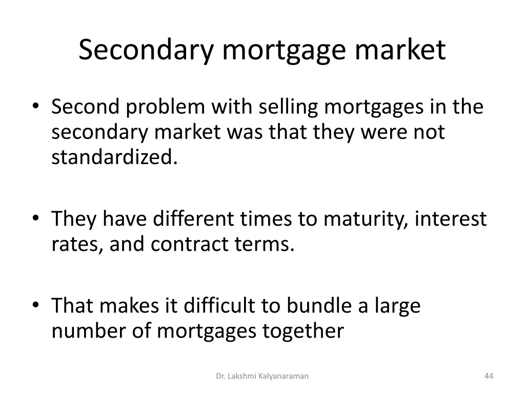 secondary mortgage market 1